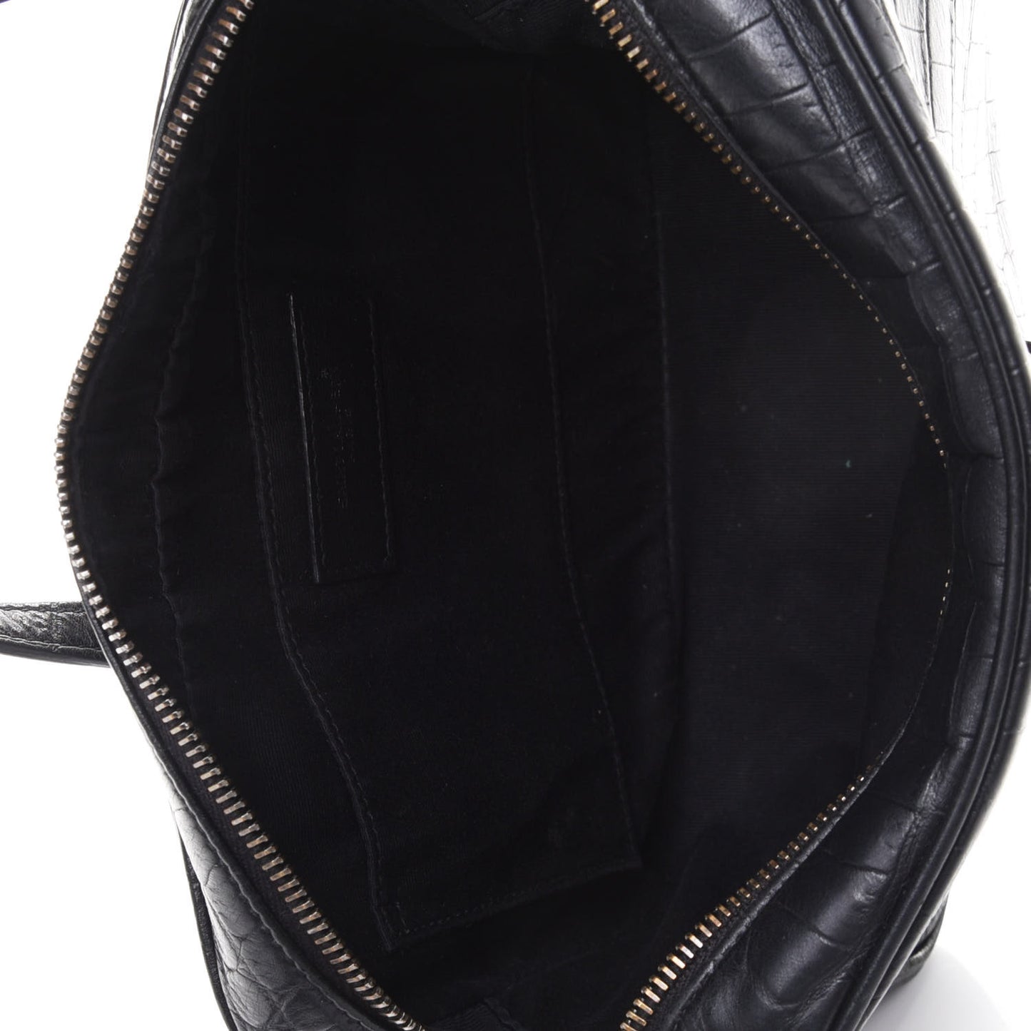 Calfskin Crocodile Embossed Monogram Lou Camera Bag Black
