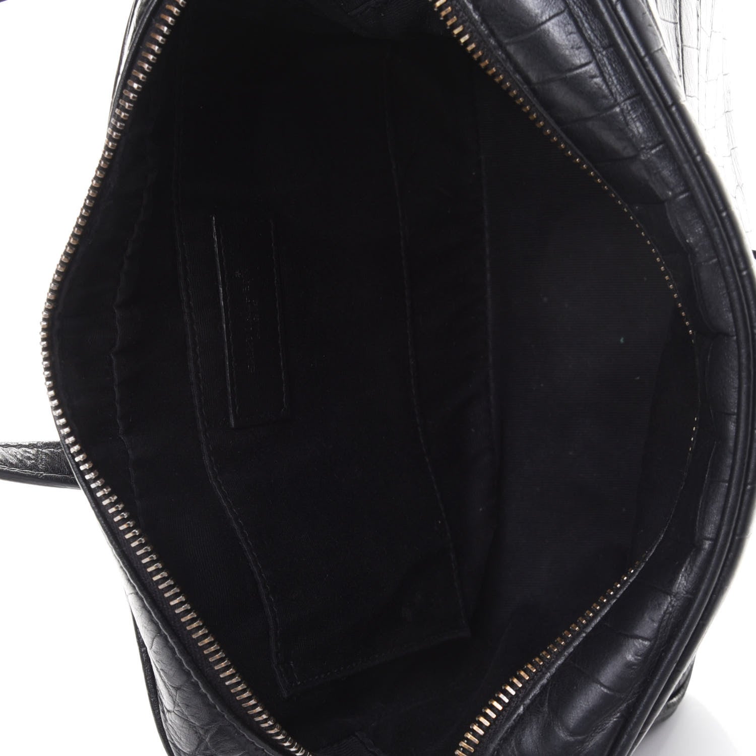 Saint Laurent Calfskin Crocodile Embossed Monogram Lou Camera Bag Black 4 of 4