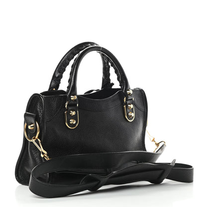 Balenciaga Chevre Gold Metallic Edge Hardware Mini City Black 3 of 10
