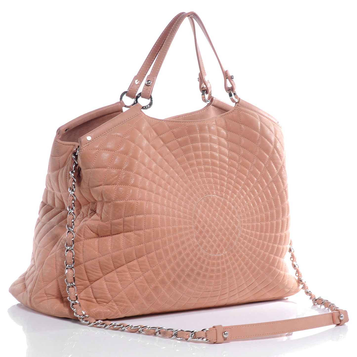 Iridescent Calfskin Large Sea Hit Tote Pink