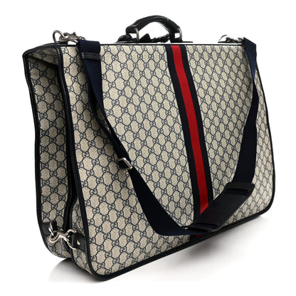 Gucci GG Supreme Monogram Web Savoy Garment Bag Beige Blue 2 of 10