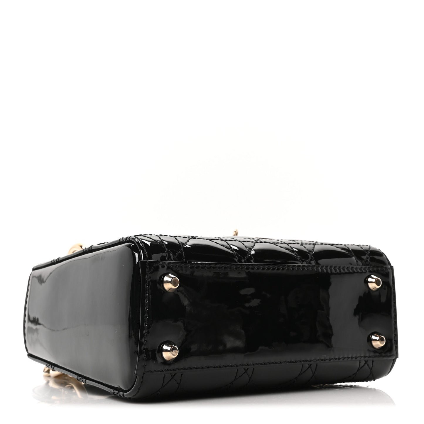 Patent Cannage Mini Lady Dior Black
