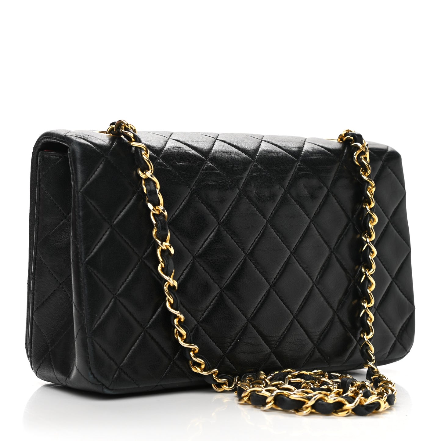 Lambskin Quilted Small Single Flap Black