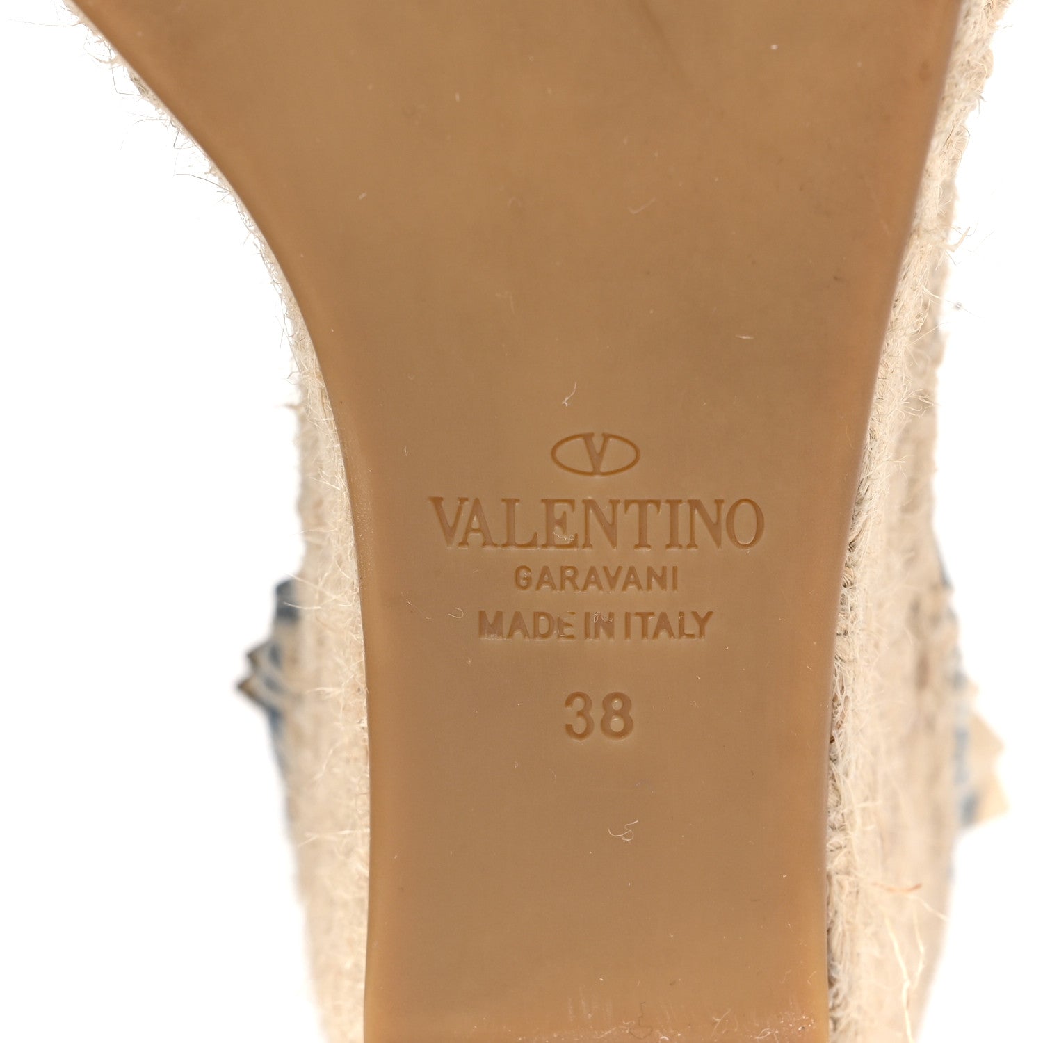 Valentino Garavani Denim Butterfly Embroidered Rockstud Ankle Wrap Espadrille Wedges 38 Light Denim 6 of 8