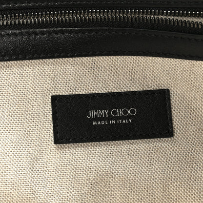 Jimmy Choo Calfskin Diagonal Star Studded Tote Black 6 of 8