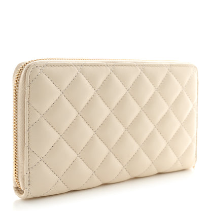 Versace Nappa Quilted Medusa Zip Around Wallet Off White 3 of 9
