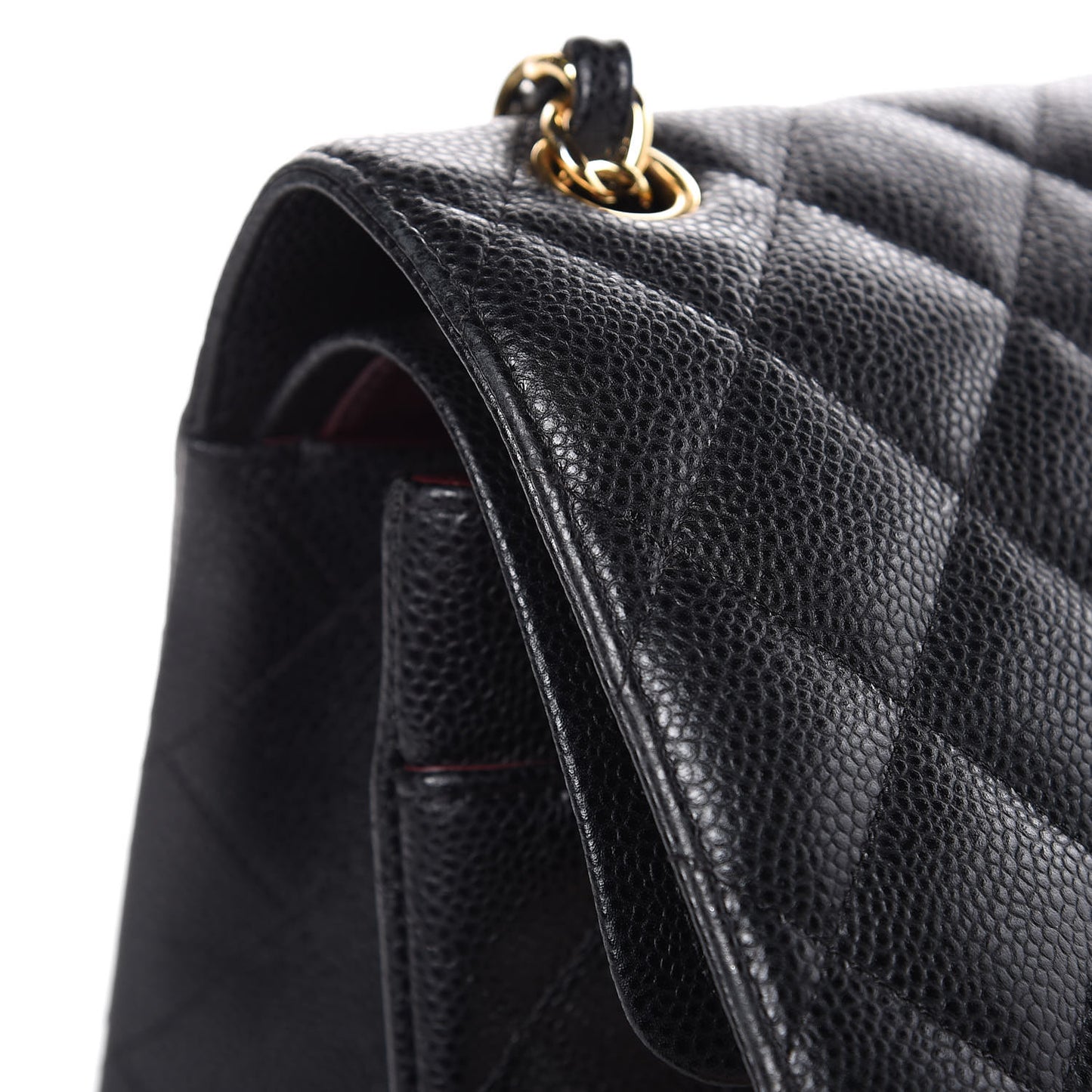 Caviar Quilted Jumbo Double Flap Black