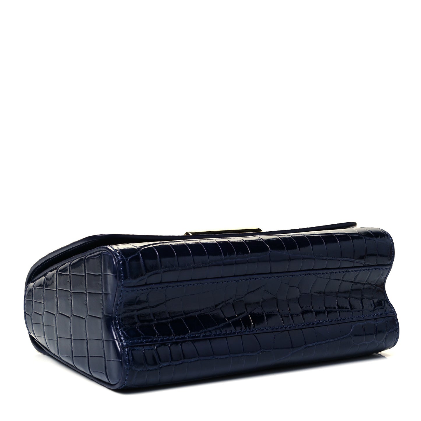 Crocodile Twist Shoulder Bag MM Saphir