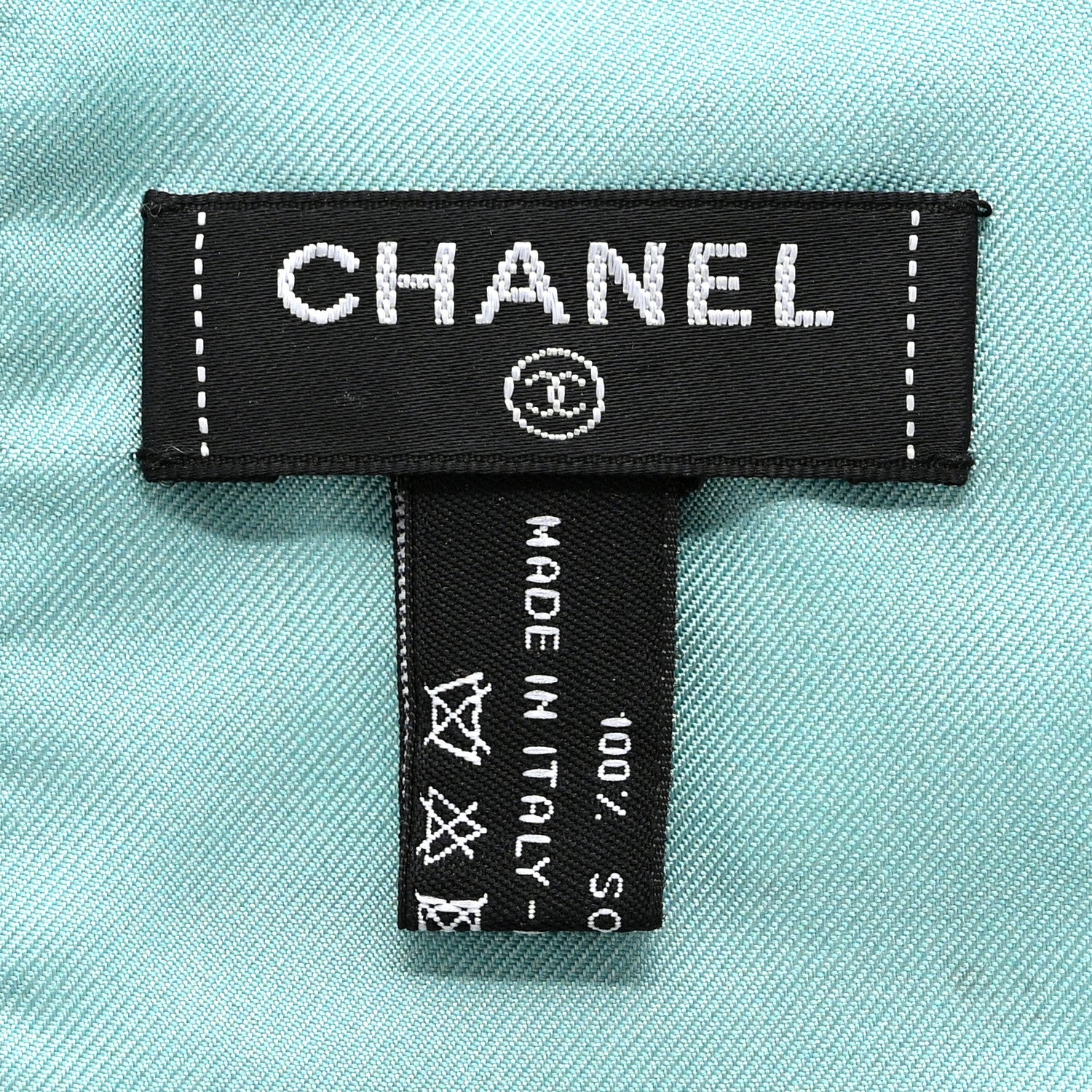 Chanel Silk Twill Slim Bandeau Scarf Blue Multicolor 3 of 5