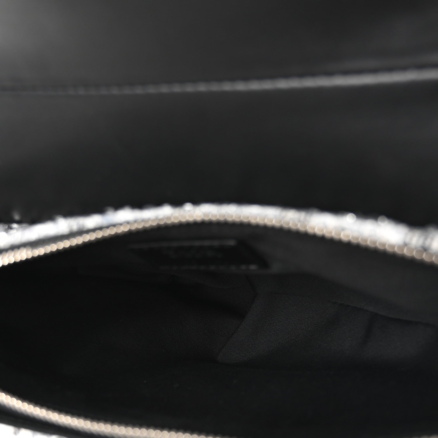 Christian Dior Tweed Saddle Bag Black Silver 5 of 10