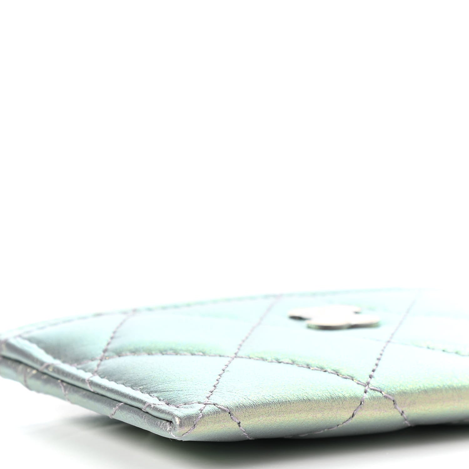 Chanel Iridescent Calfskin Quilted Card Holder Light Purple 9 of 9