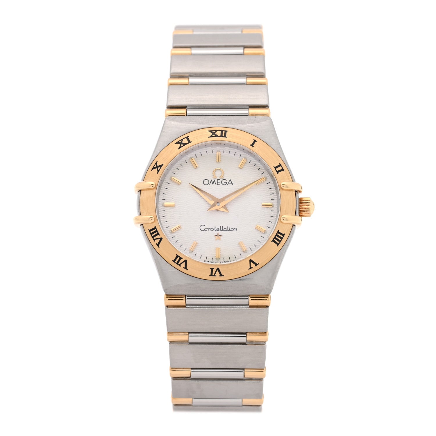 Omega Stainless Steel 18K Yellow Gold 25mm Constellation Quartz Watch White 1372.30.00 1 of 4