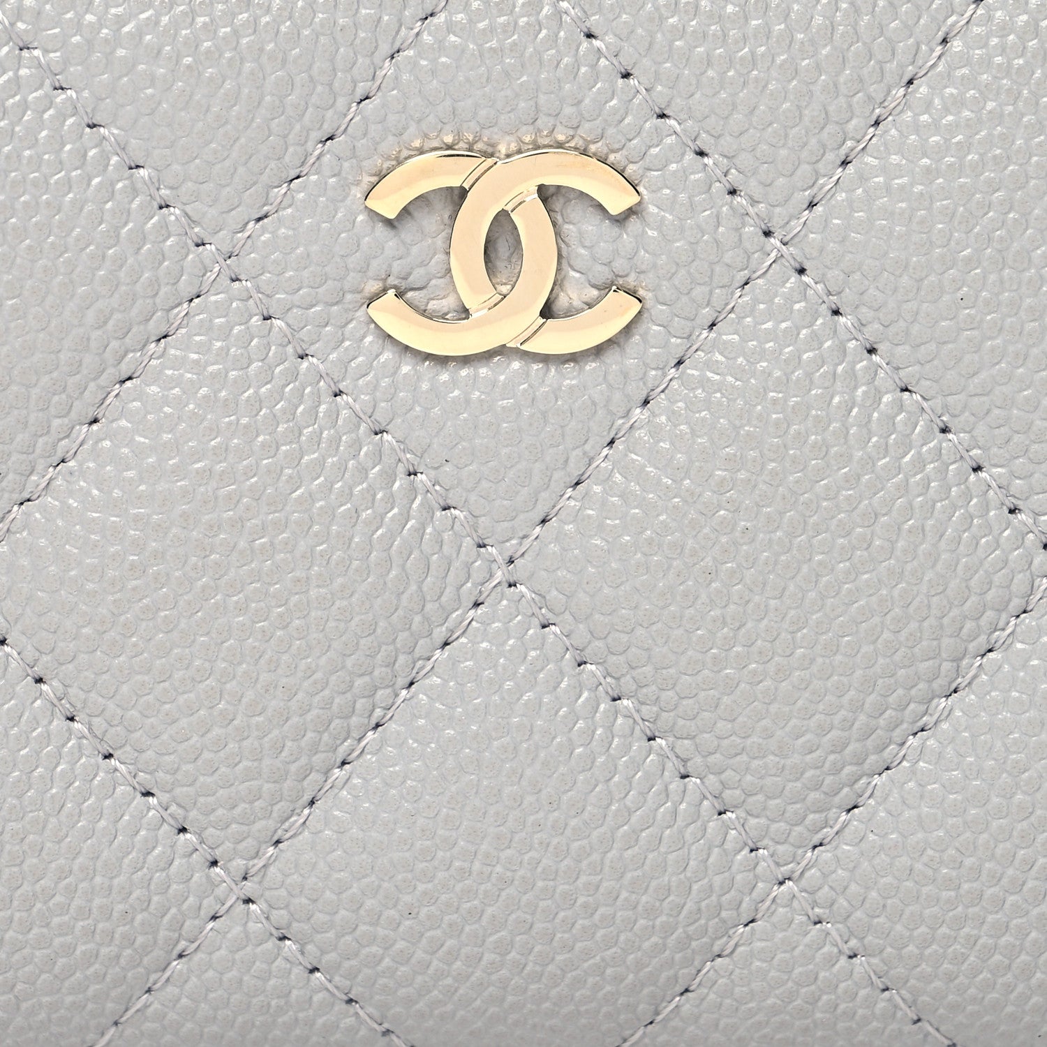 Chanel Caviar Quilted Zip Coin Purse Grey 8 of 11