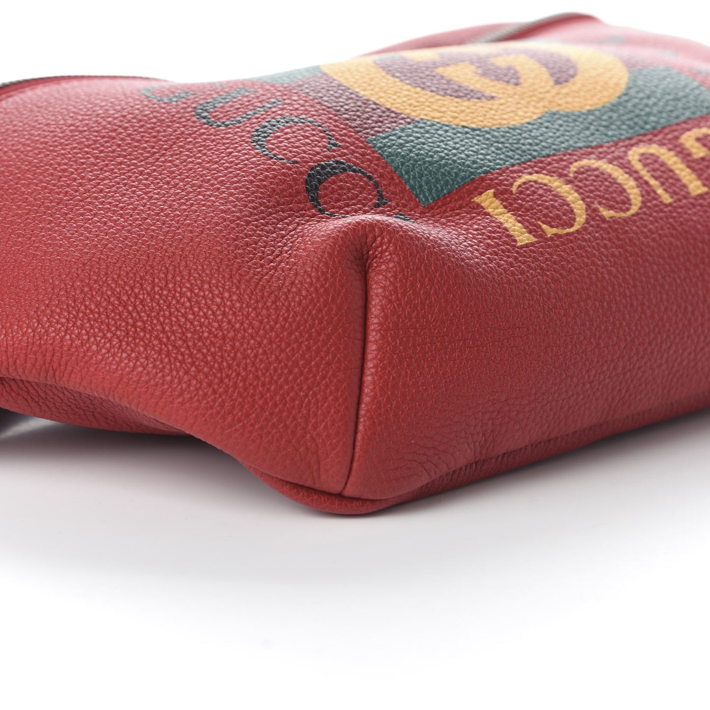 Grained Calfskin Logo Belt Bag Hibiscus Red