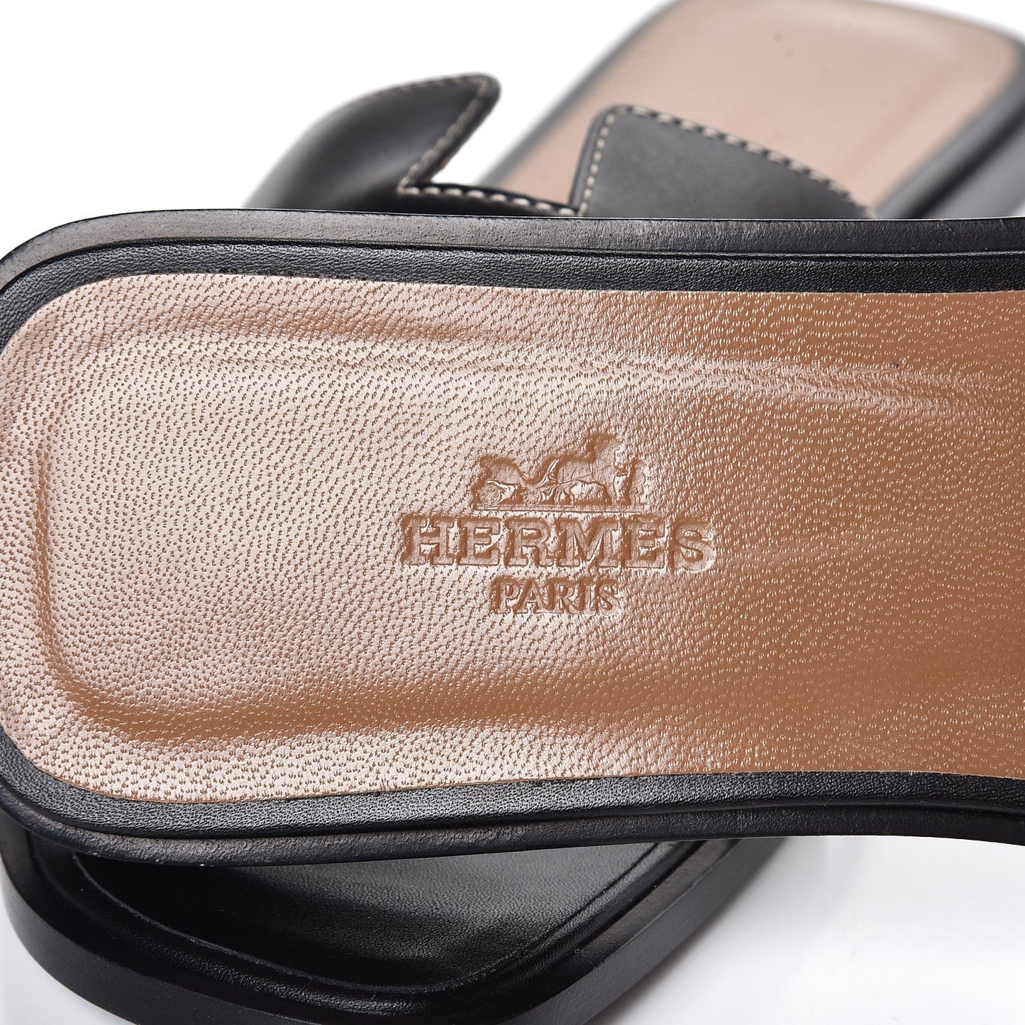 Box Calfskin Oran Sandals 40 Black
