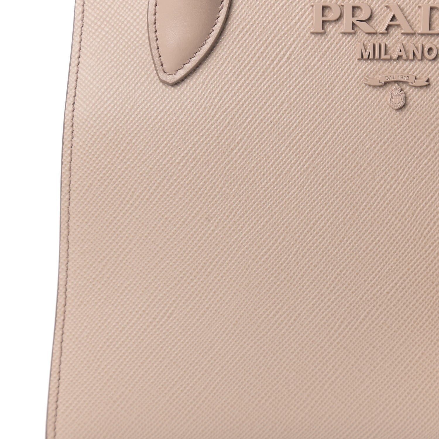Prada Saffiano Cuir Calfskin Small Monochrome Top Handle Tote Cipria 9 of 10
