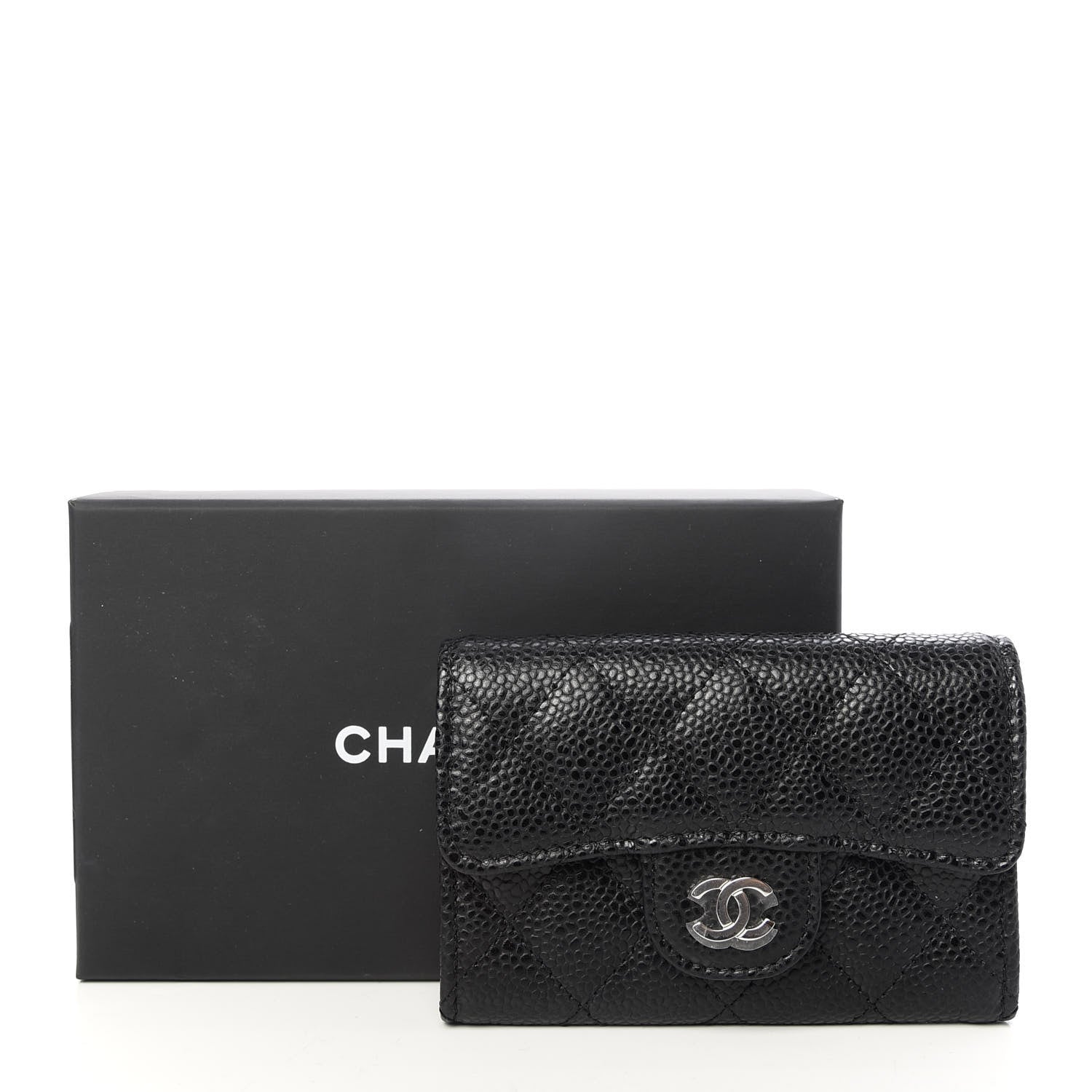 Chanel Caviar Quilted Flap Card Holder Wallet Black 9 of 9