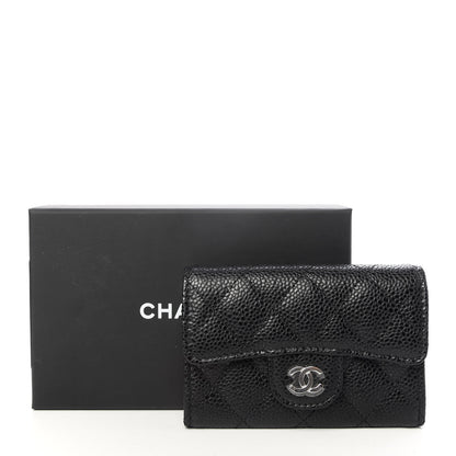Chanel Caviar Quilted Flap Card Holder Wallet Black 9 of 9