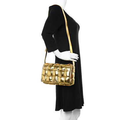 Bottega Veneta Mirror Lambskin Maxi Intreccio Padded Cassette Crossbody Bag Gold 2 of 10