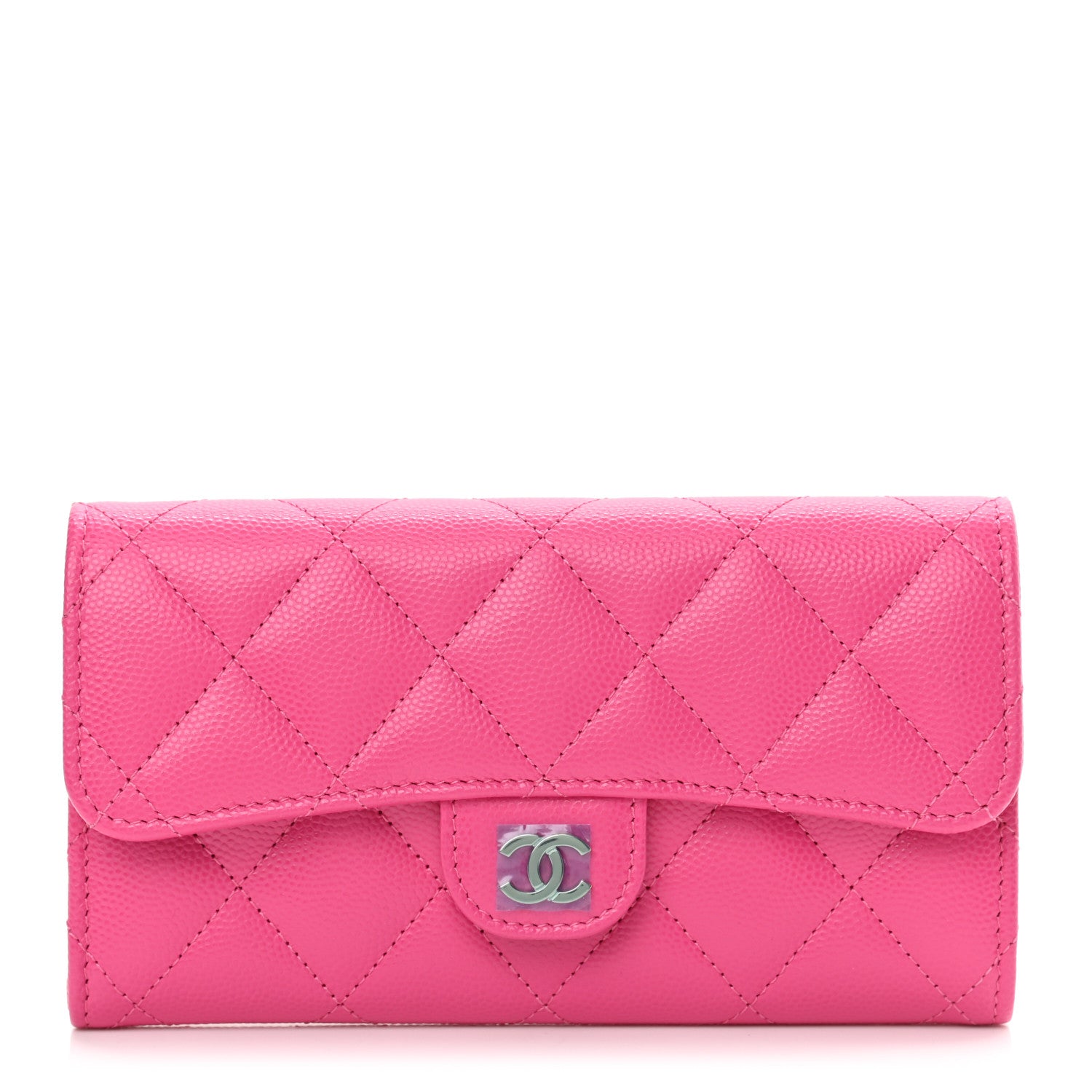 Chanel Caviar Quilted Medium Flap Wallet Dark Pink 1 of 9