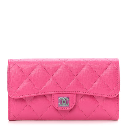 Chanel Caviar Quilted Medium Flap Wallet Dark Pink 1 of 9