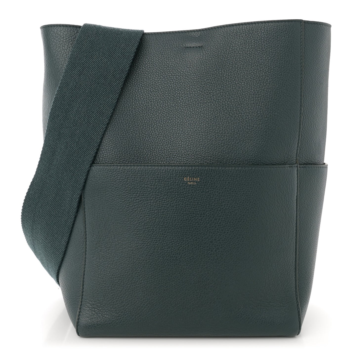 Soft Grained Calfskin Sangle Bucket Bag Amazone