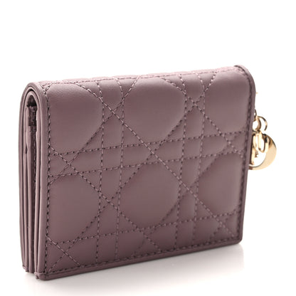 Christian Dior Lambskin Cannage Medium Lady Dior Flap Card Holder Pink Peony 3 of 7