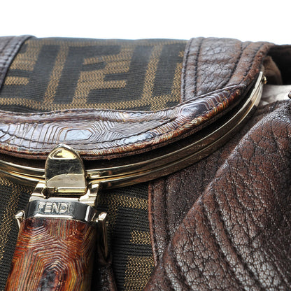 Fendi Zucca Nappa Nuvolata Vitello Tortuga Spy Tobacco Moro 13 of 18