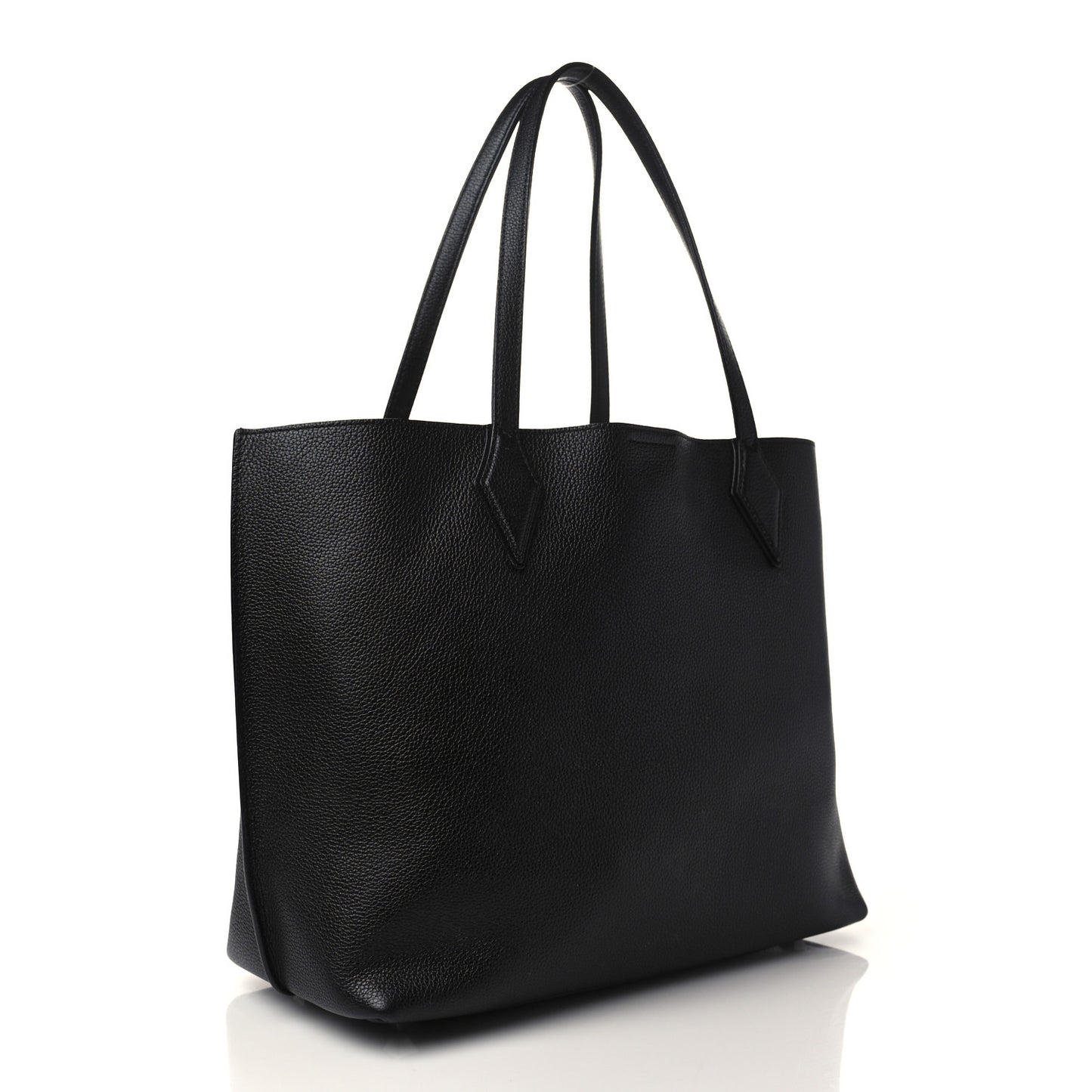 Grained Calfskin Medium Yris Shopper Tote Black