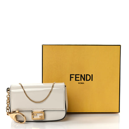 Fendi Vitello Vernice Mou Nano Baguette Belt Charm Latte 10 of 10