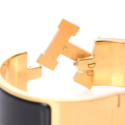 Hermes Enamel Wide Clic Clac H Bracelet PM Black 4 of 6