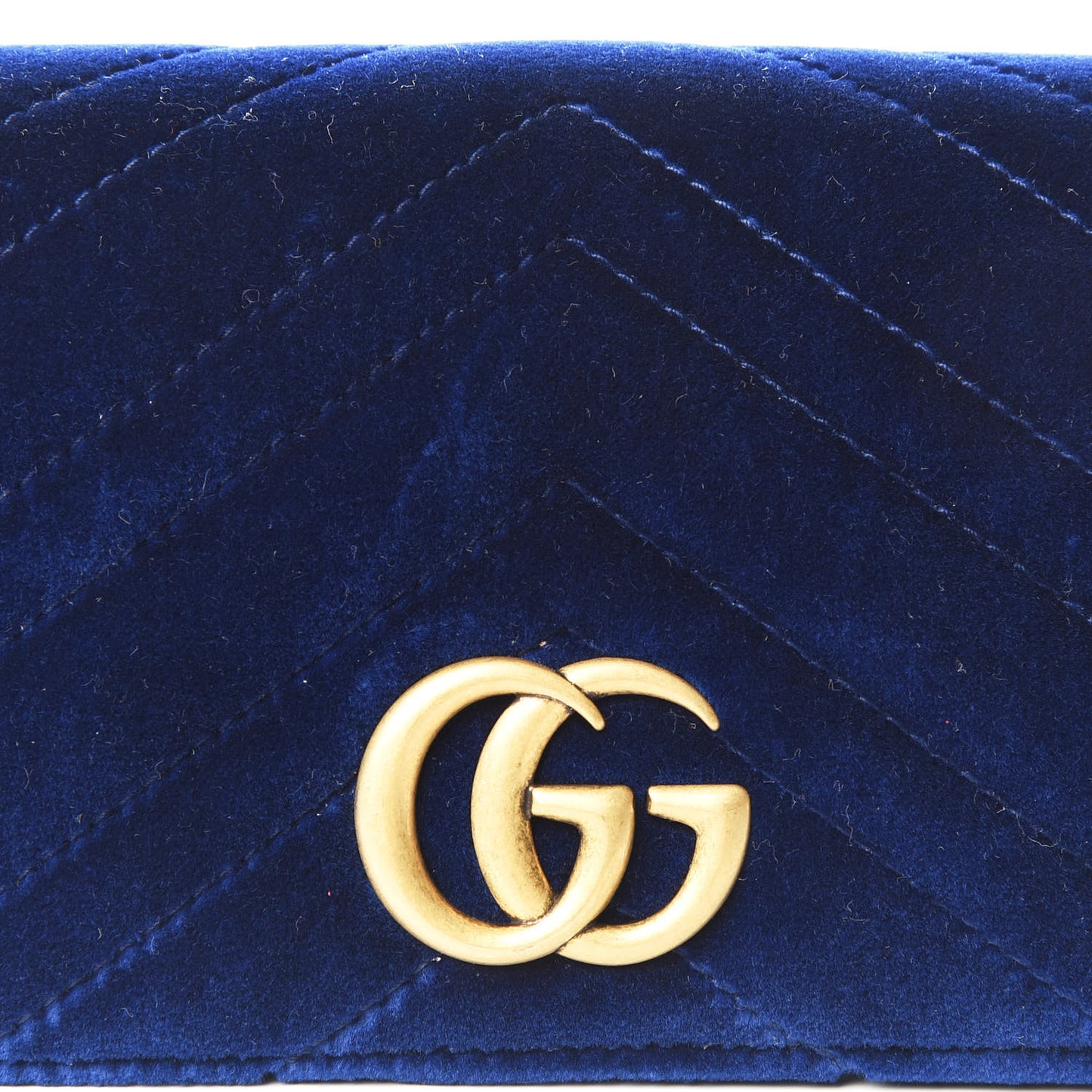 Velvet Matelasse GG Marmont Mini Bag Cobalt Blue