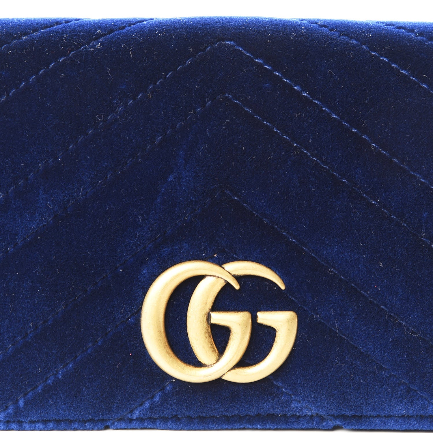 Gucci Velvet Matelasse GG Marmont Mini Bag Cobalt Blue 8 of 8
