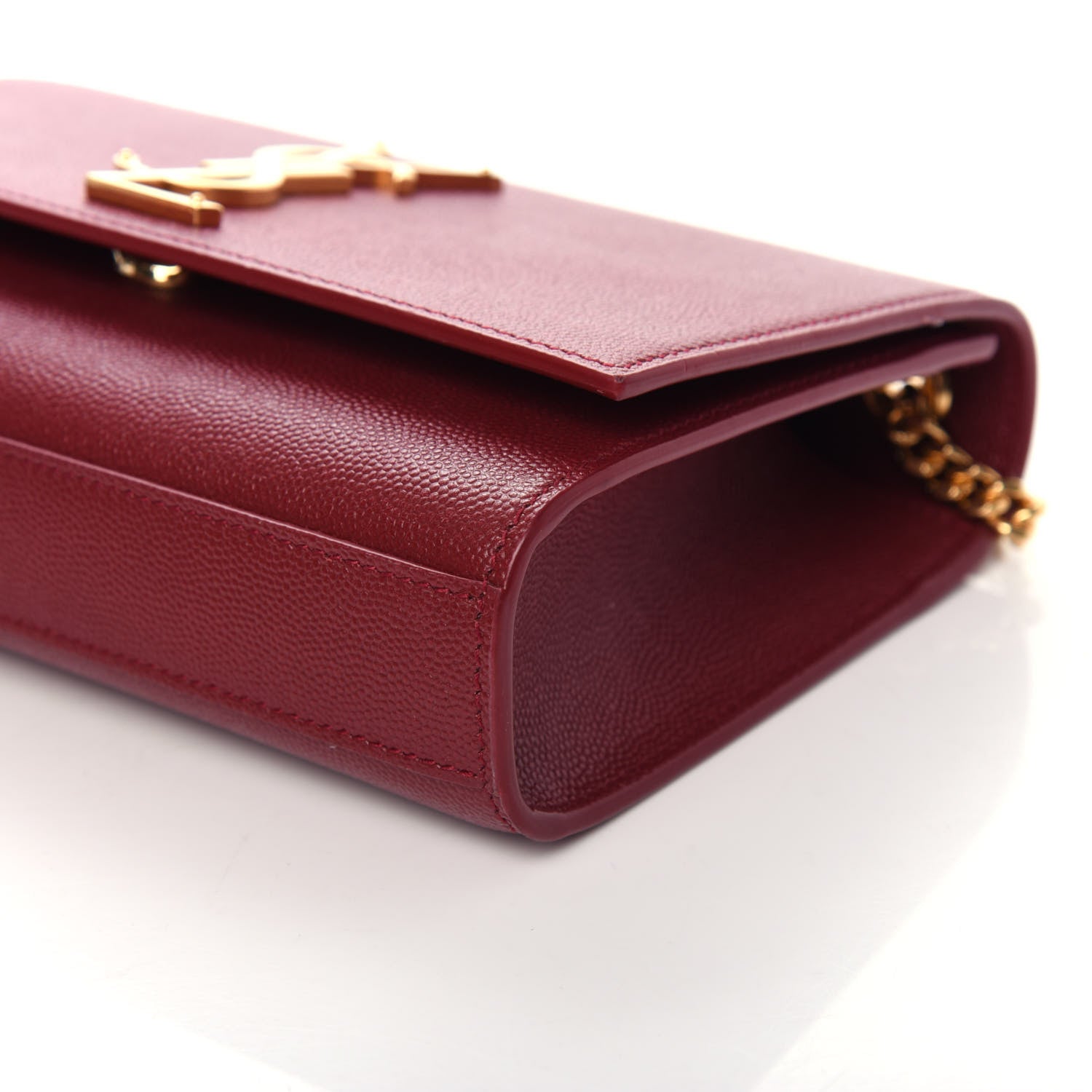 Saint Laurent Grain De Poudre Small Monogram Kate Satchel Rouge Eros 9 of 10