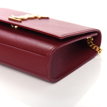 Saint Laurent Grain De Poudre Small Monogram Kate Satchel Rouge Eros 9 of 10