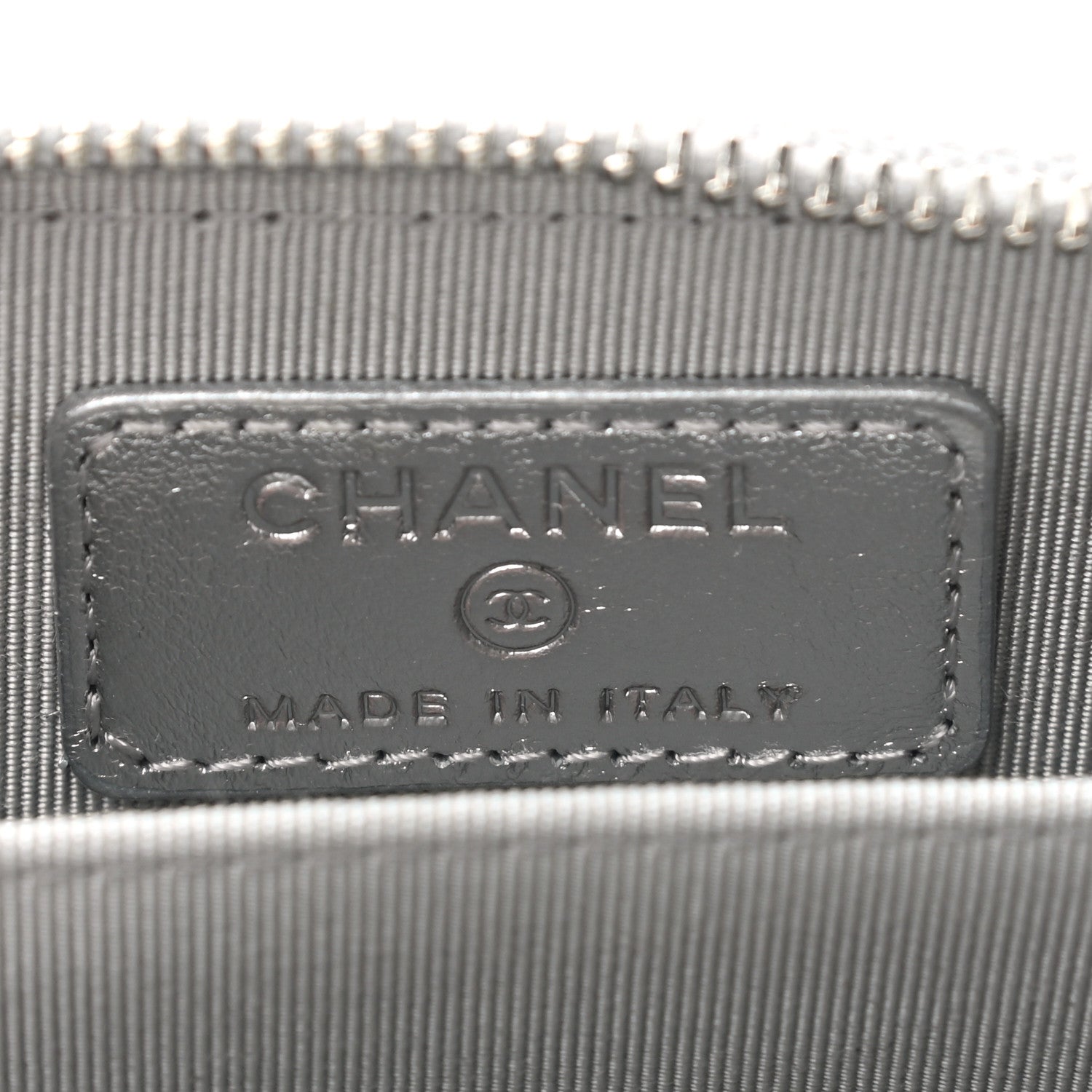 Chanel Gradient Metallic Calfskin Quilted Zip Around Coin Purse Wallet Silver Blue Yellow Purple 6 of 8