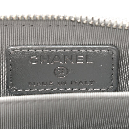 Chanel Gradient Metallic Calfskin Quilted Zip Around Coin Purse Wallet Silver Blue Yellow Purple 6 of 8