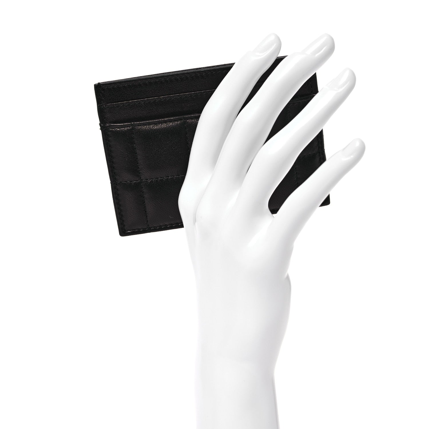 Saint Laurent Lambskin Carre Quilted Gaby Card Case Black 2 of 10