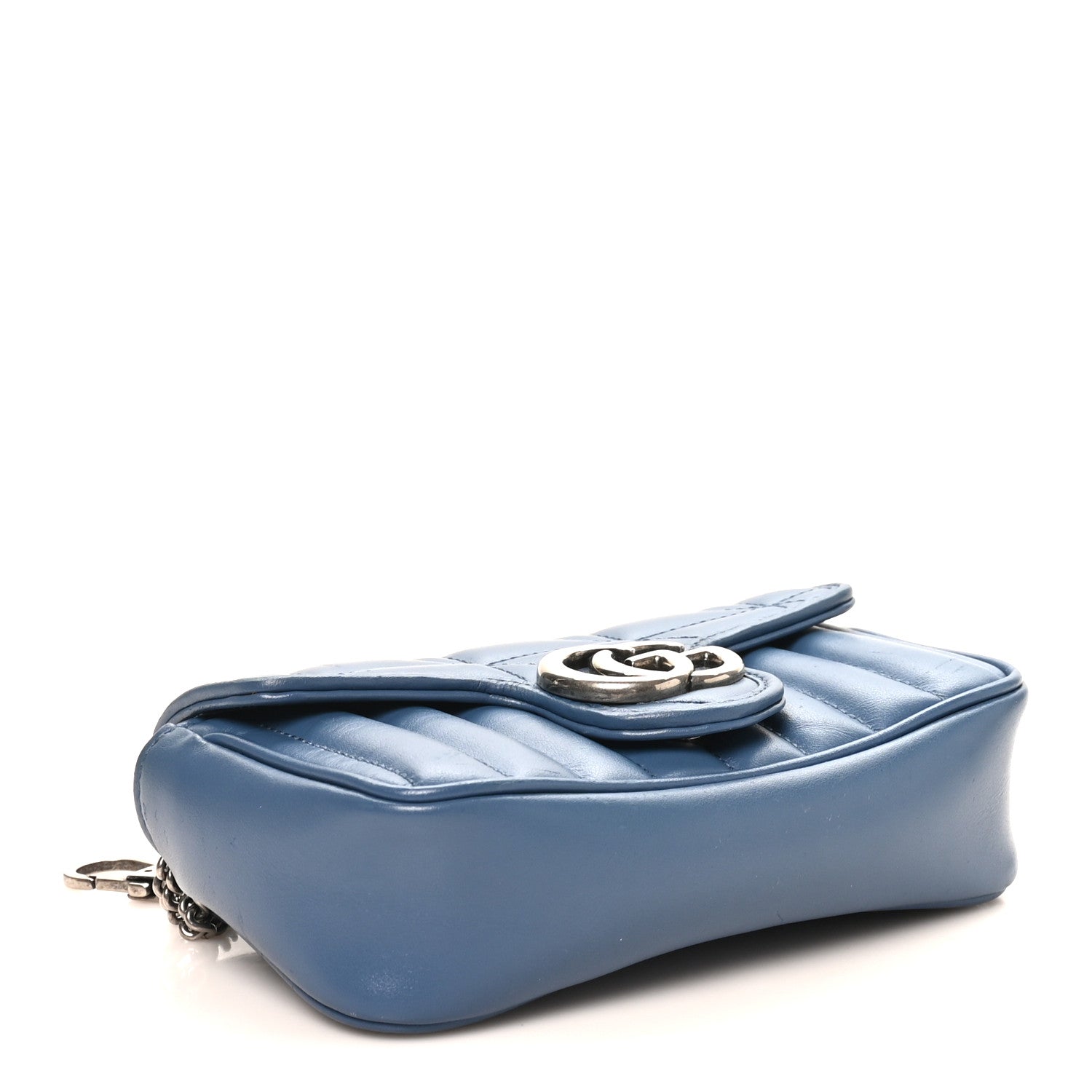 Gucci Calfskin Matelasse Aria Super Mini GG Marmont Shoulder Bag Clear Blue 4 of 10