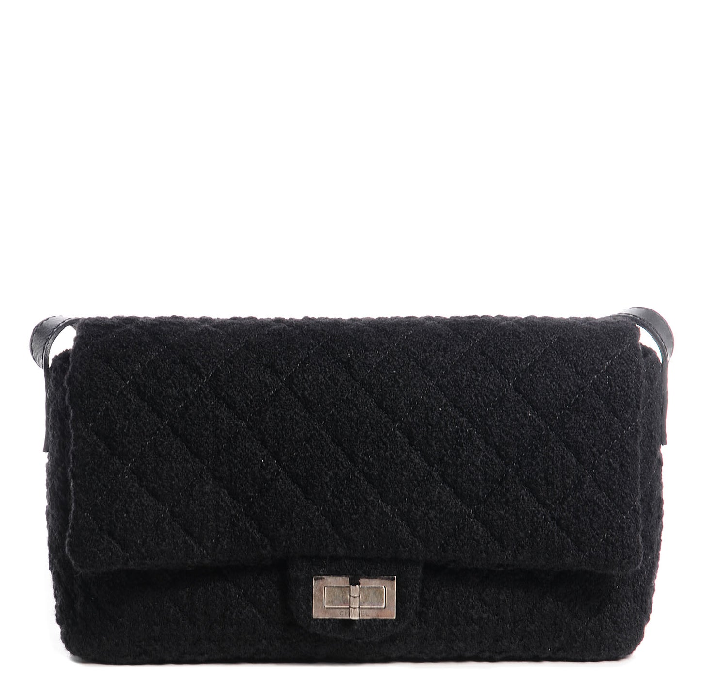 Tweed Easy Reissue Large Messenger Flap Black