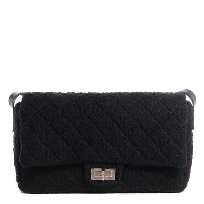Chanel Tweed Easy Reissue Large Messenger Flap Black 1 of 8