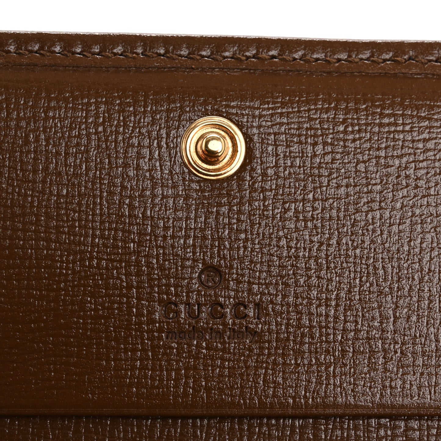 GG Supreme Monogram Horsebit 1955 Card Case Wallet Beige Ebony Brown Sugar