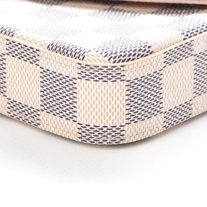 Louis Vuitton Damier Azur Pochette Felicie Chain Wallet Rose Ballerine 10 of 10