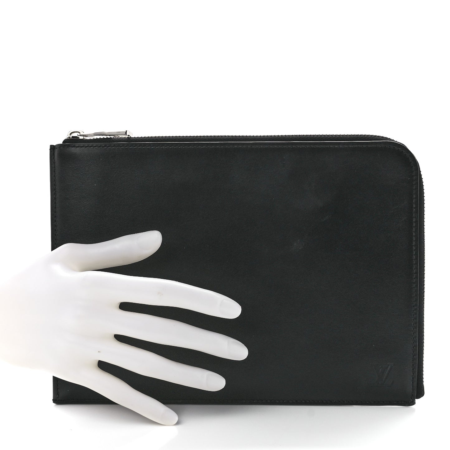 Calfskin Pochette Jules Zipped Clutch Black