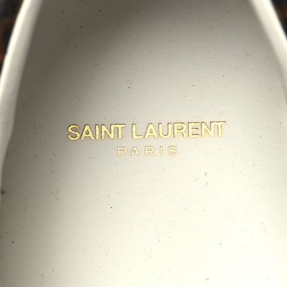 Saint Laurent Calfskin Embroidered Mens Court Classic Sneakers 45 White Black 6 of 10