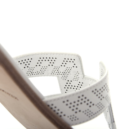 Hermes Calfskin Perforated Oran Sandals 36 White 10 of 10