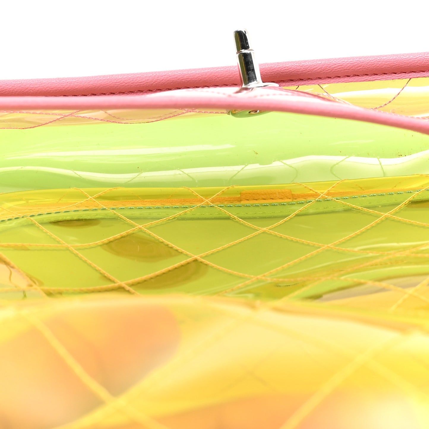 Lambskin PVC Quilted Mini Coco Splash Flap Yellow Green Pink