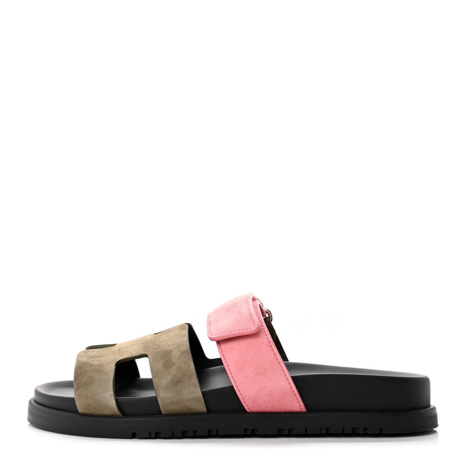 Hermes Suede Goatskin Womens Chypre Sandals 36 Toundra Rose Du Desert 1 of 11