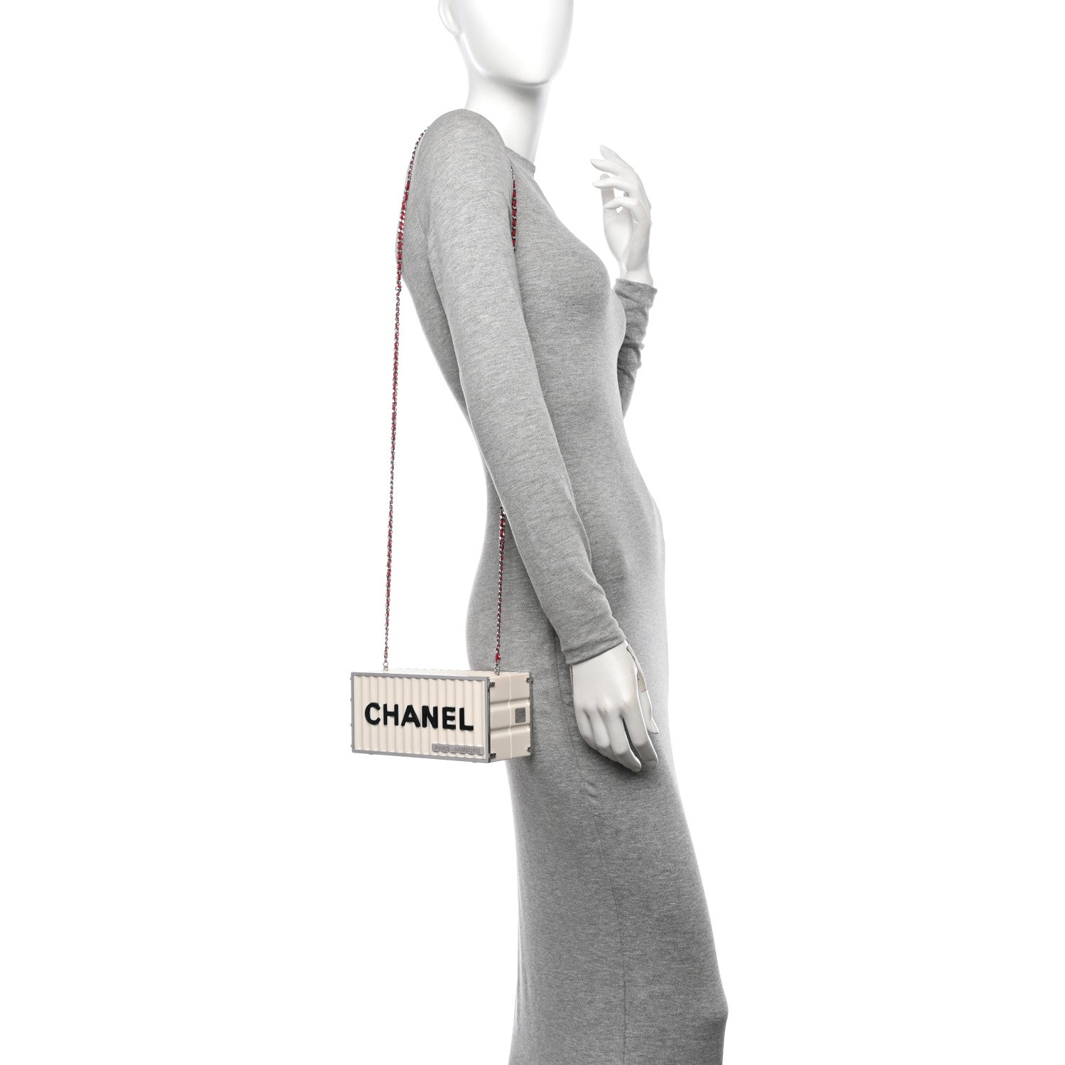 Chanel Resin Enamel CC Shopping Container Minaudiere Clutch  Black White Red 2 of 10