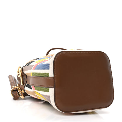 Fendi Kuban Canvas Vitello King F is Fendi FF Embroidered Mini Mon Tresor Bucket Bag Multicolor Cuoio 3 of 9